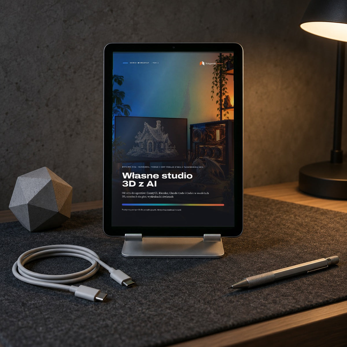 Własne studio 3D z AI – e-book PDF na tablecie