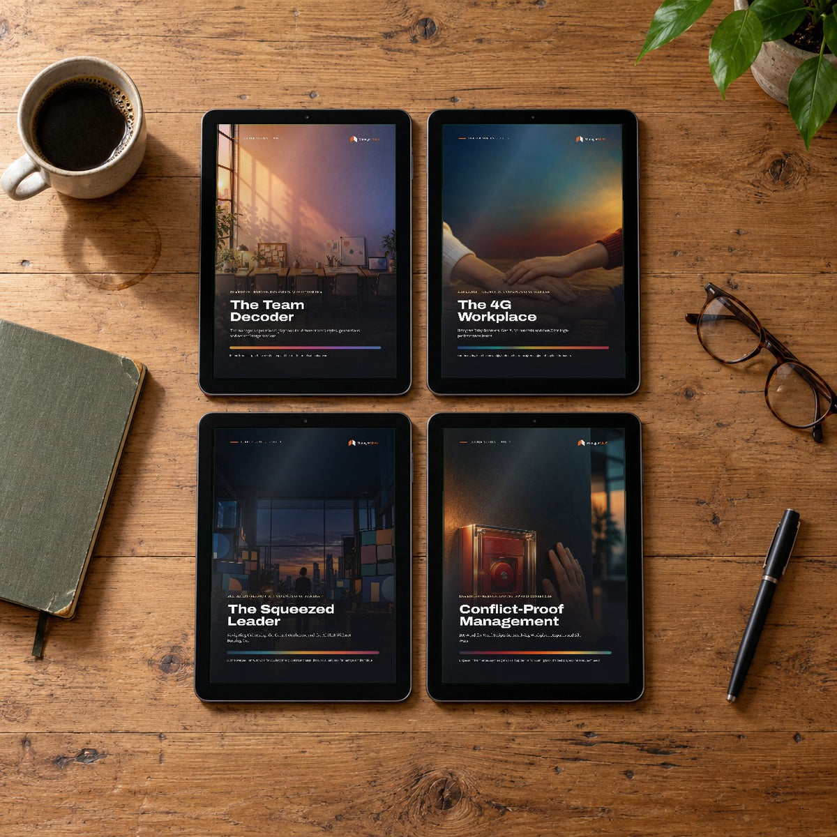 Leader Series: Four-Volume Bundle – four PDF ebooks on tablets